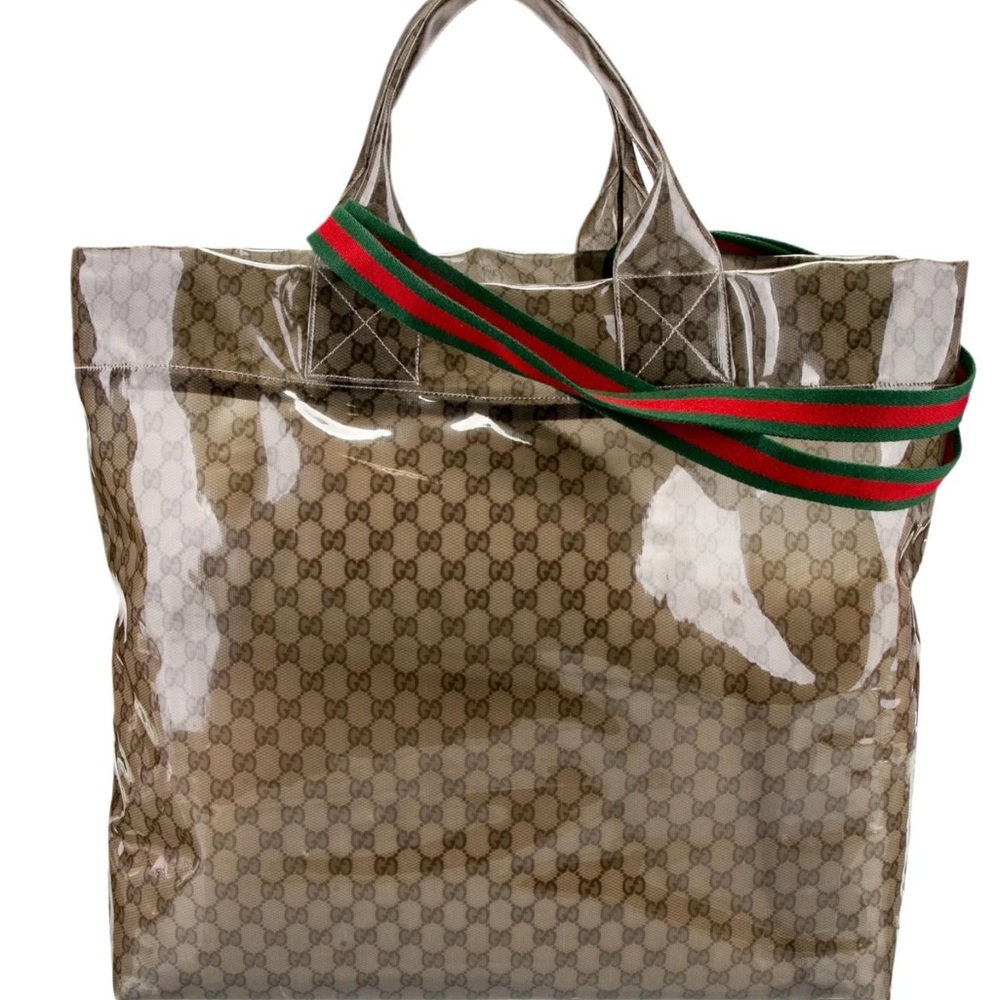 Sold NWT- Gucci GG Supreme See-Through Tote Large